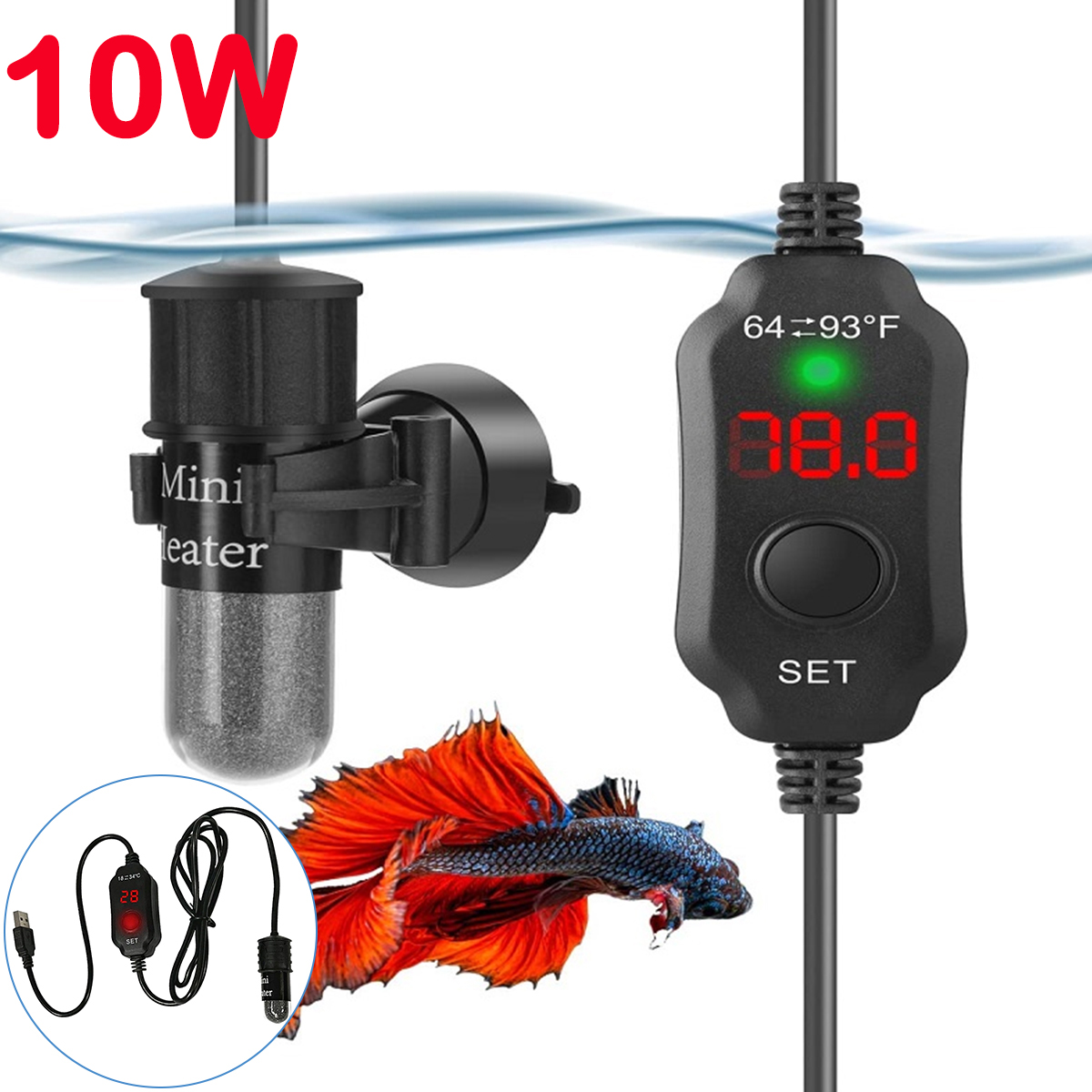 Marine Aquarium Nano - قضيب سخان حوض السمك قابل للتعديل