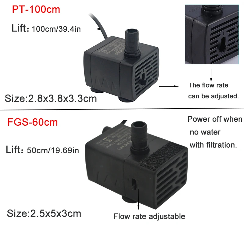 مضخة مياه غاطسة USB للأحواض ال - مراجعة Aquarium Marine Filter وسعره